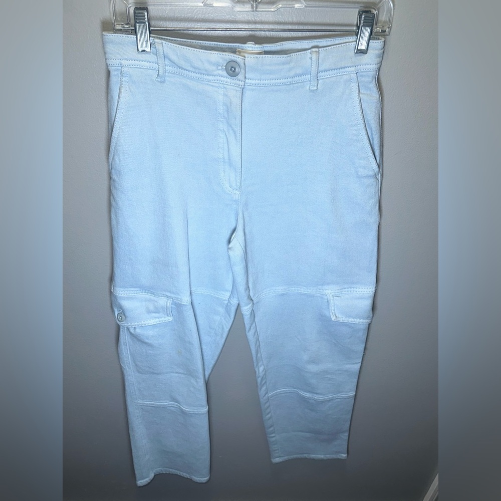 Aritzia Wilfred Free Baby Blue Modern Cargo Straight Leg Pants Size‎ 4